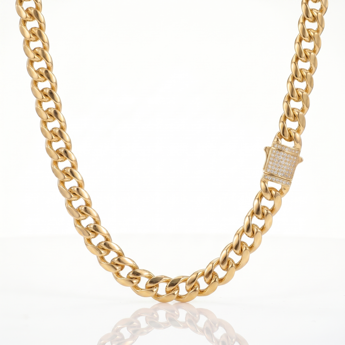 Cadena Cubana Oro – 10 mm