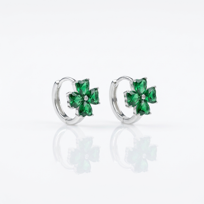 Aros Resplandor Esmeralda - Plata 925
