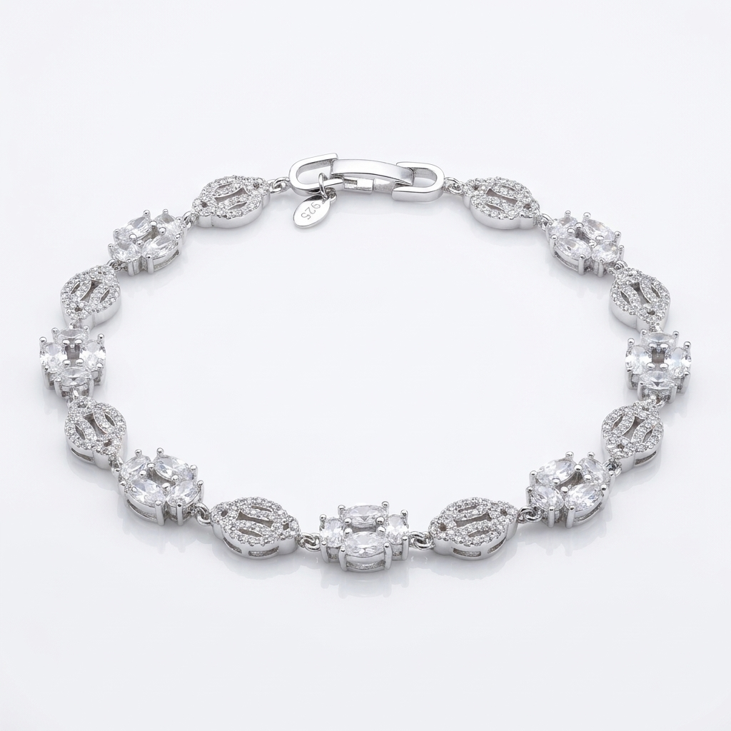 Pulsera Escarcha 7mm Plata 925