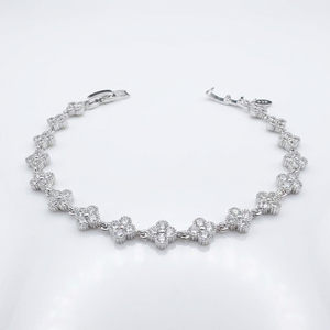 Pulsera Trébol con Circones Plata 925 – 7mm