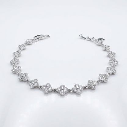 Pulsera Trébol con Circones Plata 925 – 7mm