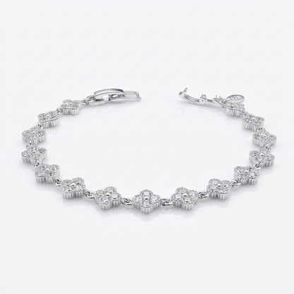 Pulsera Trébol con Circones Plata 925 – 7mm