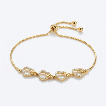 Pulsera Corazones Oro Goldfilled