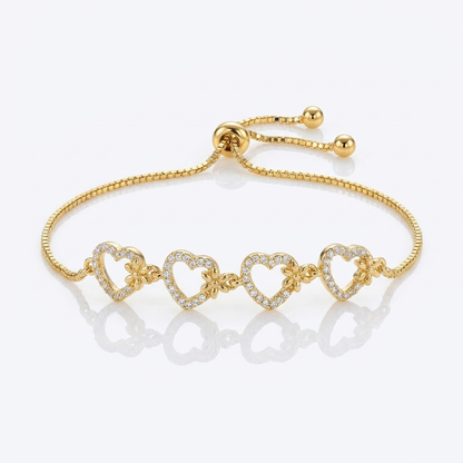 Pulsera Corazones Oro Goldfilled