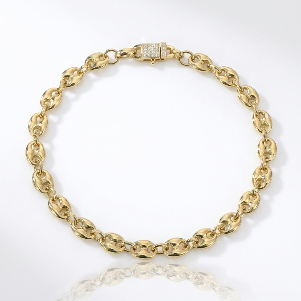 Pulsera Gucci Inflada Oro Goldfilled – 5 mm
