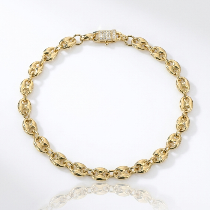 Pulsera Gucci Inflada Oro Goldfilled – 5 mm