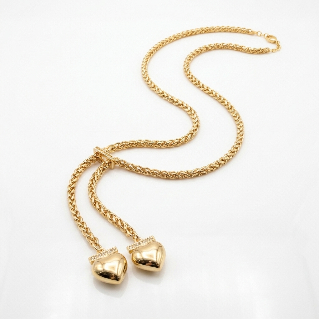 Cadena Heart Duo Oro Goldfilled
