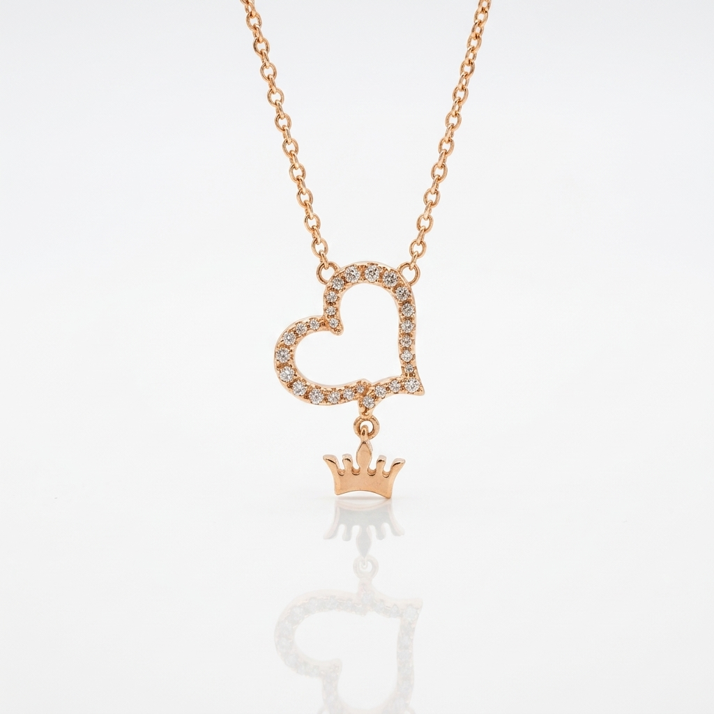 Cadena Corona de Amor Oro Goldfilled Rosa