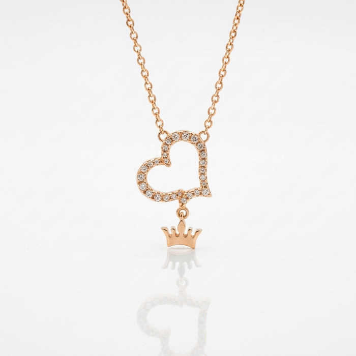 Cadena Corona de Amor Oro Goldfilled Rosa