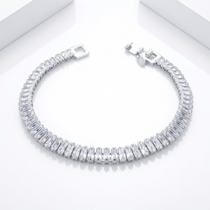 Pulsera Tennis  Rectangular Plata 925 - 6mm