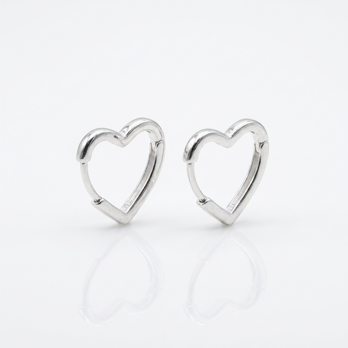 Aros Argolla Corazón - Plata 925: argollas con forma de corazón