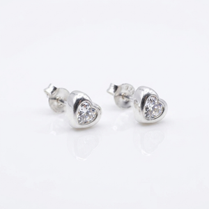 Aros Corazón Solitario - Plata 925