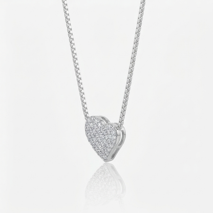 Collar Corazón Pavé Plata 925
